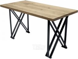 Обеденный стол Buro7 Призма Классика 150x80x76 (дуб беленый/черный)
