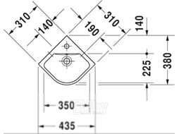 Умывальник Duravit D-Code 43.5x38 (0722430000)