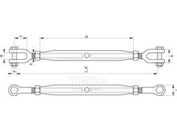 Талреп, длинное тело, с контрогайками EKT 3/4х18" (M19), DIN1480 (шт) CV501568