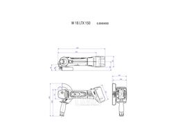 УШМ (болгарка) аккумуляторная METABO диск 150x22мм, без АКБ и ЗУ,W18LTX150 QUICK M-241641