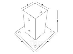 Монтажное основание стойки прямоугольное EKT 121x150x180/2,0 PSP120 CV011859