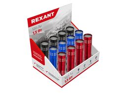 Фонарь универсальный REXANT рабочий головной/боковой свет, алюминиевый корпус, 2 х АА 75-716