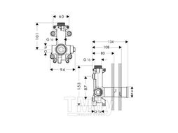 Скрытая часть смесителя Axor ShowerCollection (28486180)