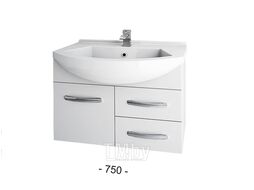 Тумба под умывальник Dreja Alfa New 75 см с умывальником Альфа 75 (99.0307+192536)