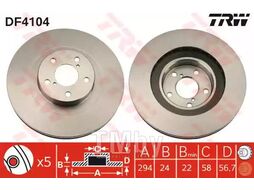 Диск тормозной передн SUBARU: FORESTER 01-02, FORESTER 02-, IMPREZA 98-00, IMPREZA 00-, IMPREZA универсал 98-00, OUTBACK 00-03
