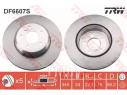 Тормозной диск BMW F30, F31, F35, F36 2.0, 3.0i, D 2011- TRW DF6607S