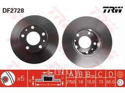 Тормозной диск Citroen Jumper, Fiat Ducato, Peugeot Boxer (1994-) F TRW DF2728