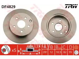 Диск тормозной задн TOYOTA: RAV 4 III (ACA_, ACE_, ALA_, GSA3_) 05-, TOYOTA (FAW): RAV4 вездеход закрытый 09-