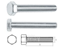 Болт М20х90 мм шестигр., цинк, кл.пр. 8.8, DIN 933 (25 кг) (STARFIX)