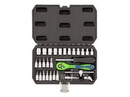 Набор инструментов, 1/4", CrV, пластиковый кейс 29 предм.Сибртех 13523