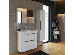 Зеркало-шкаф Dreja Prime 90 см 2 дверцы, 6 стеклянных полок, белый (99.9306)