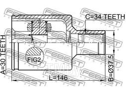 Шрус внутренний левый 30x37.5x34 MERCEDES BENZ E-CLASS 210 4 MATIC 1996-2002 FEBEST 1611-210LH