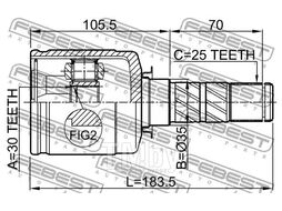Шрус внутренний 30x35x25 SUBARU IMPREZA G11 2000.02-2007.04 [JP] FEBEST 0811-S11