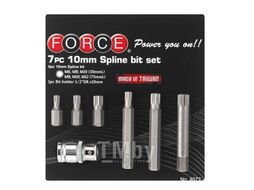 Набор бит 10мм Spline 12гр. 7пр. с держ. бит 1/2" Force 4072