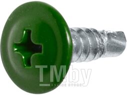 Саморез 4.2х16 мм с прессшайбой, цинк, со сверлом, RAL 6005 (50 шт) STARFIX (цвет зеленый мох) (SMZ1-18340-50)