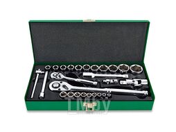 Набор головок 1/4" 1/2" 6гр. 27пр. метал.кейс TOPTUL (GCAD2802)