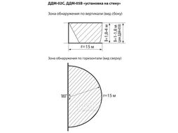 Датчик движения микроволновый ДДМ-02С 5, 8ГГц 1200Вт, 10-720с, 5-15м, 3+лк, 180гр, IP44, TDM