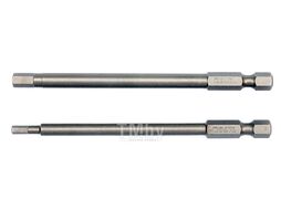 Биты HEX Tamper 3,0мм; 5,0мм 1/4"х100мм (2шт) S2 HRC58-62 Yato YT-0494