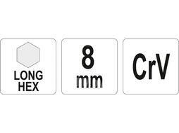 Ключ шестигранник 8.0х36х155мм CrV Yato YT-05440