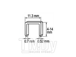 Скобы 6мм 0.7х11.3х0.5мм (1000шт) Yato YT-7051