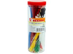 Набор стяжек нейлоновых 100, 200 мм, цветные, НХ-2 (тубус 300 шт) REXANT