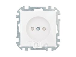 Розетка 1-ая (скрытая, б з, з ш) белая, Стиль, Bylectrica (Розетка штепсельная со шторками скрытой установки)