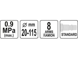 Съемник пыльников шруса пневматический 20-115мм Yato YT-06063