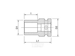 Ударная головка коротк. 1" SW 32 L60мм. Wurth 071415 04