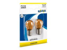Автолампа (176384000) (176384) , Блистер 2шт., PY21W 12V 21W BAU15S AMBER, Оранжевая NARVA 17638BLx2