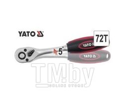 Трещотка с пластмассовой ручкой прямая 72 зуб.1/2265мм YATO YT-0324