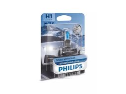 Лампа галогенная H1 12V WhiteVision ultra 1шт блистер (яркий белый свет) Philips 12258WVUB1