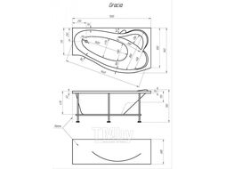 Ванна акриловая 1Марка Gracia 150x90 R