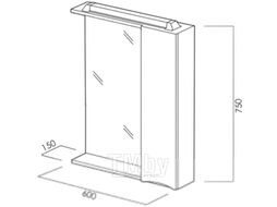 Шкаф с зеркалом для ванной BelBagno Marino-SPC-600/750-1A-BL-P-R