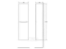 Шкаф-пенал для ванной BelBagno Fly-Marino-1500-2A-SC-BL-P-R
