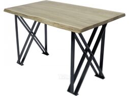Обеденный стол Buro7 Призма с обзолом 120x80x76 (дуб беленый/черный)