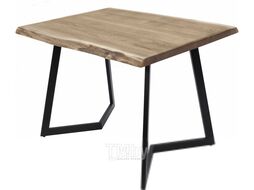 Обеденный стол Buro7 Уиллис с обзолом 110x80x74 (дуб беленый/черный)