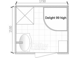 Душевая кабина Domani-Spa Delight 99 / DS01D99HWCl10 (белое/прозрачное стекло)