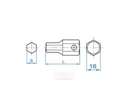 Насадка ударная торцевая KING TONY 3/4", HEX, 22 мм, L = 40 мм 174022H