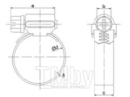 Хомут червячный EKT 20-32 мм, ширина 9 мм, DIN3017-1, НЕРЖ. СТАЛЬ (упак/50шт) 5724398