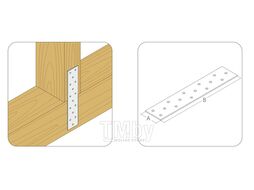 Пластина соединительная оцинкованная EKT 160x40x2,0 мм PS-40х160 (упак/100шт) V020362