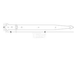 Петля воротная накладная EKT 600x130x75x4 SPV-600/4 CV501206