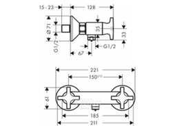 Смеситель для ванны и душа Hansgrohe Logis Classic (71260000)