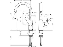 Смеситель для кухни Hansgrohe M421-H220 (71802000)
