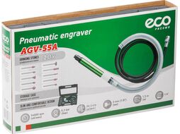 Гравер пневматический ECO AGV-55A (Цанговый патрон: 3 мм (1/8"); 54000 об/мин; 6,3 бар; 60 л/мин;)