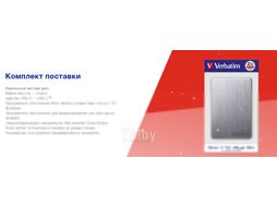 Внешний жесткий диск Verbatim Store n Go Alu USB 3.2 2TB / 53665 (серый)