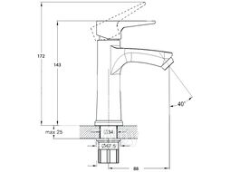 Смеситель для умывальника D25, FAB1-A020 SOLONE (Смеситель цинковый) (G.LAUF)