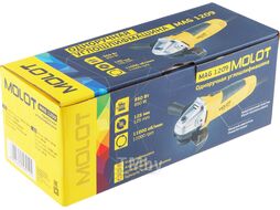 УШМ (болгарка) одноручная MOLOT MAG 1209 в кор. (850 Вт, диск 125х22 мм, без регул. об.)