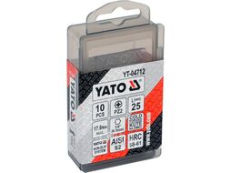 Бита PZ2х25мм 1/4" (10шт) S2 HRC58-59 Yato YT-04712