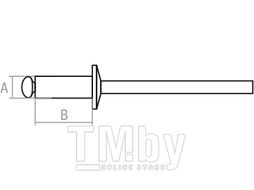 Заклепка вытяжная 3.2х8 мм алюминий/сталь, RAL 3005 (1000 шт в карт. уп.) STARFIX