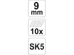 Лезвия запасные 9мм (10шт) SK5 Yato YT-7528